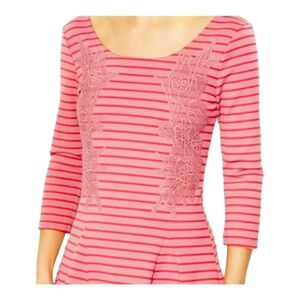 Free People Embroidered and Stripped Mini Dress​​​